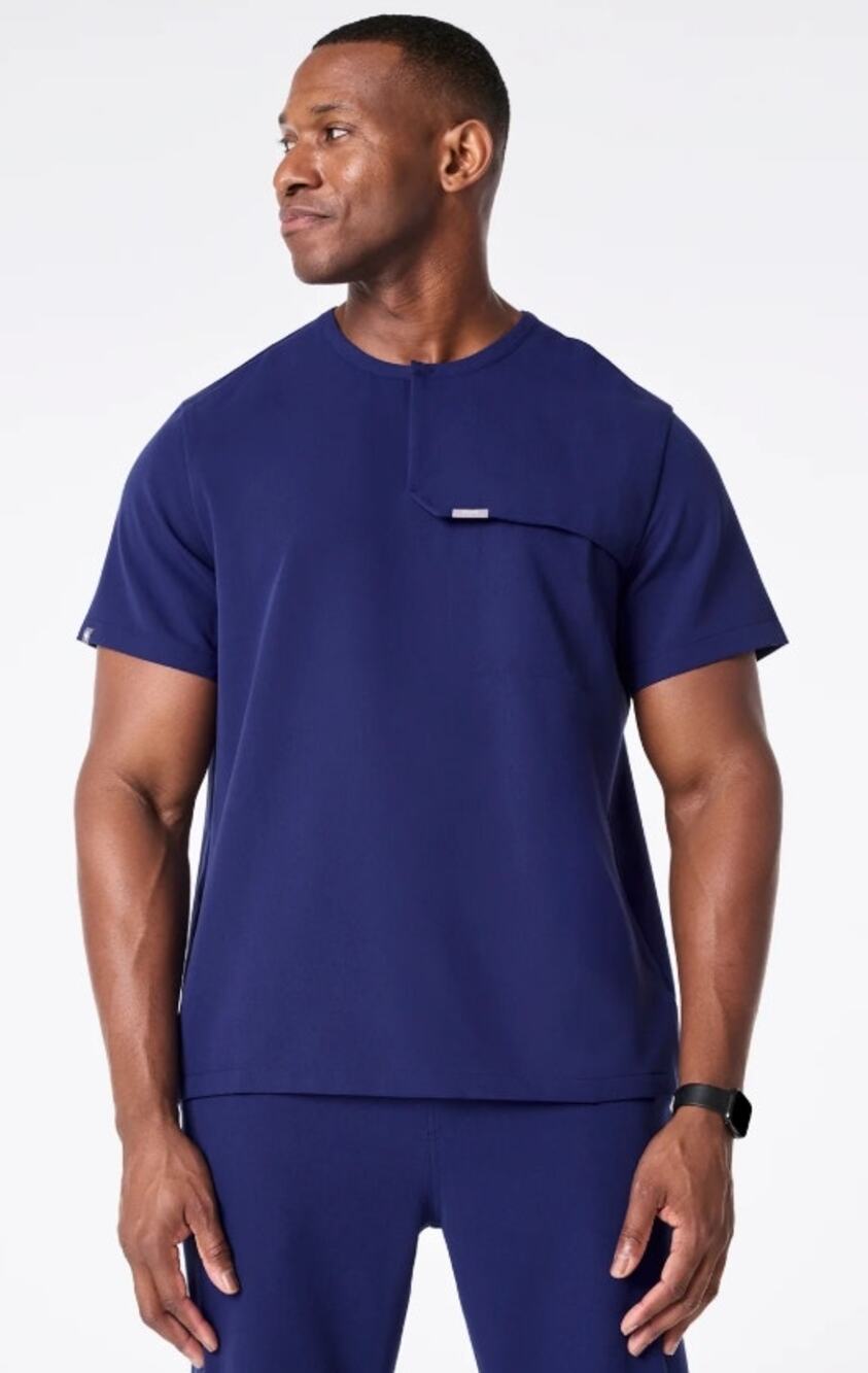 Figs Men's Corfield Henley Scrub Top Large NWT Dark Purple